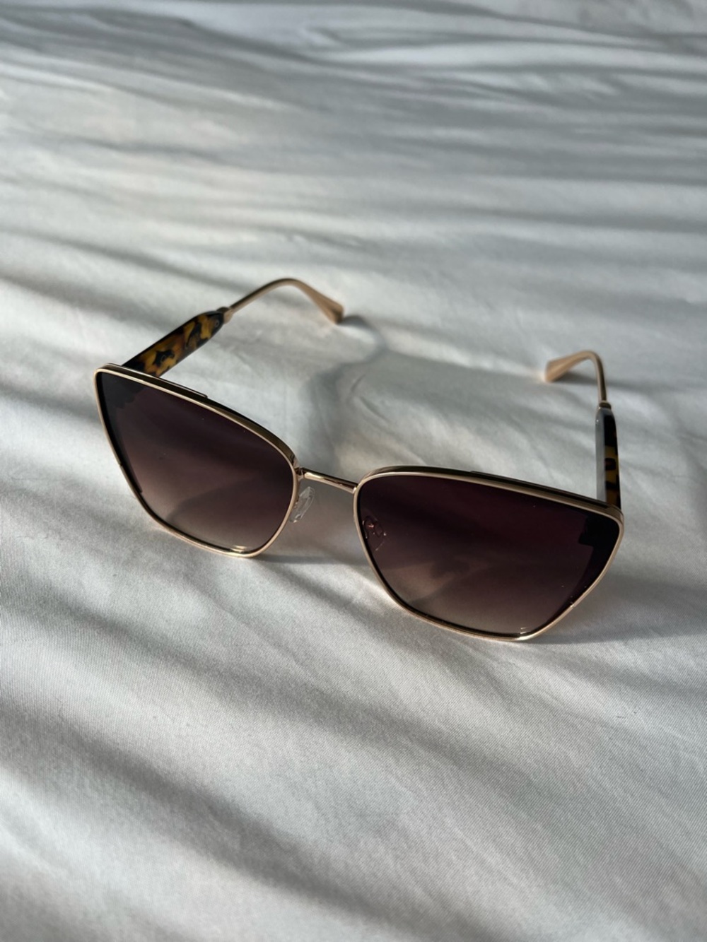 Jessica Simpson Cateye Square Sunglasses Rose Gold Metallic Tortoise Shell - Picture 8 of 8